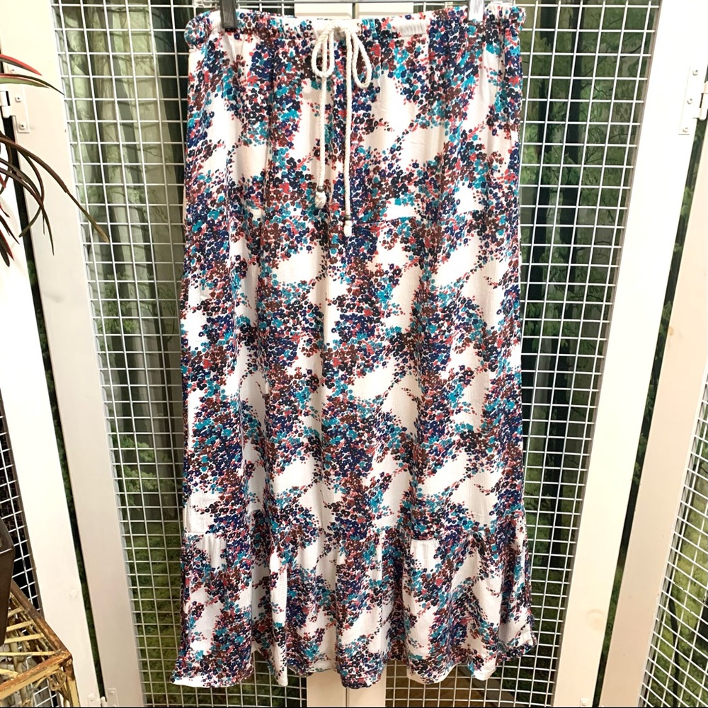 “Roxy” petite floral print drawstring waist maxi skirt- M - Picture 5 of 11